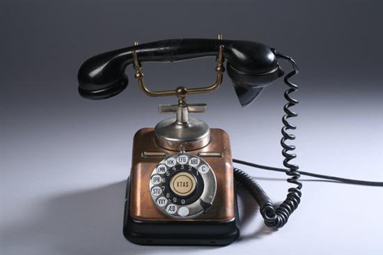 Appraisal: VINTAGE DANISH METAL CASED TELEPHONE underside marked Kjobenhavns Telefon Aktieselskab