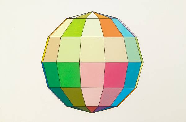 Appraisal: Ronald Davis American b Untitled Untitled Dodecahedron first signed and