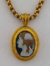 Appraisal: A mid Victorian gold and sardonyx cameo pendant circa the