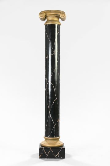 Appraisal: Large Polychromed and Faux-Marbre Column the cylindrical column mounted to