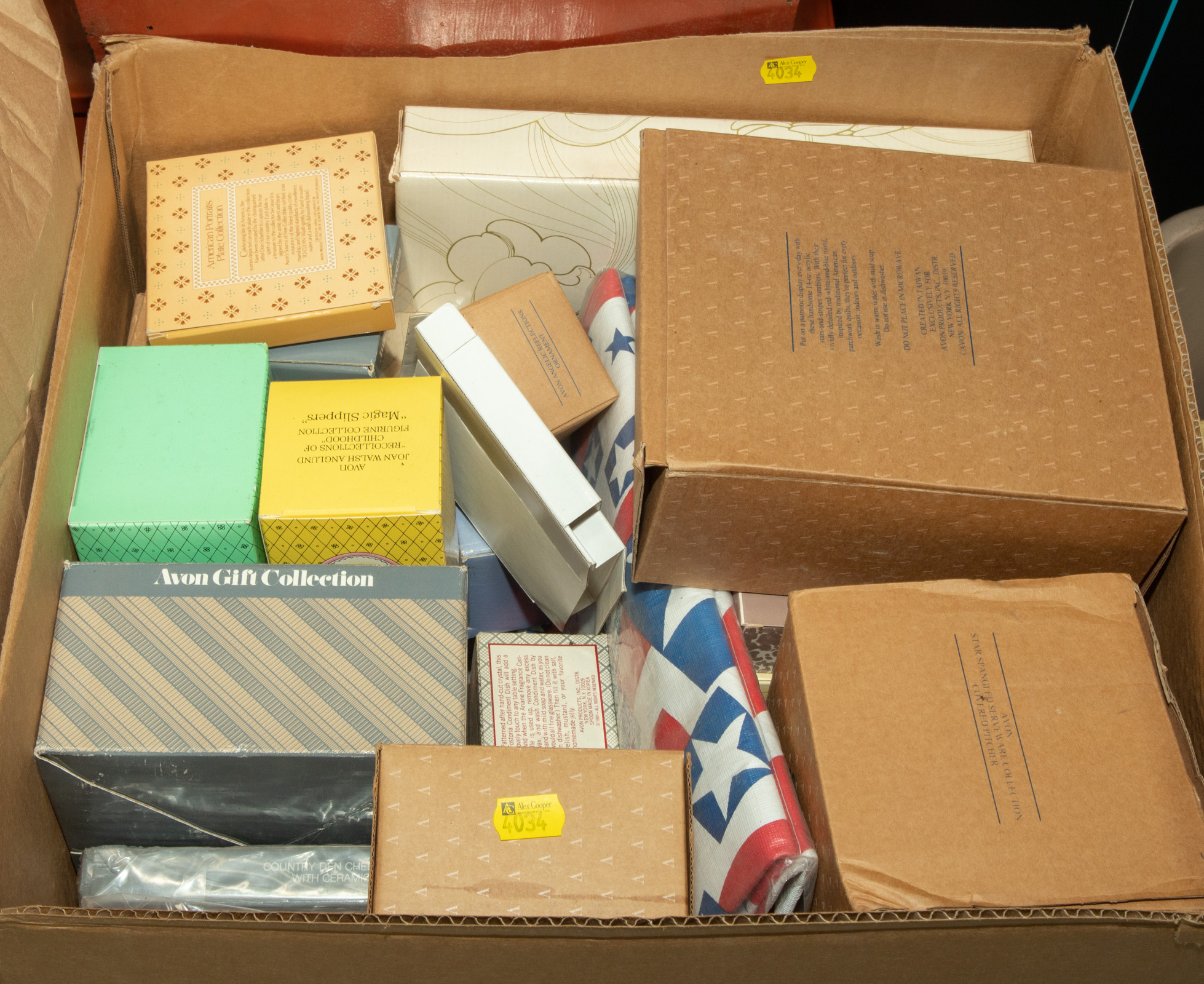 Appraisal: SIX BOXES OF ASSORTED COLLECTIBLES Includes Avon Cape Cod collection