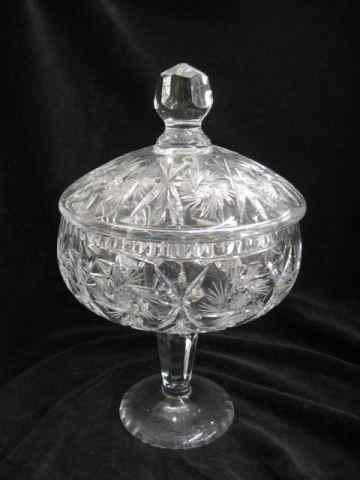 Appraisal: Cut Crystal Covered Compote tall pedestal base '' excellent