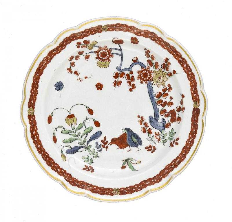 Appraisal: A FLIGHT BARR KAKIEMON PLATE painted in brilliant enamels with