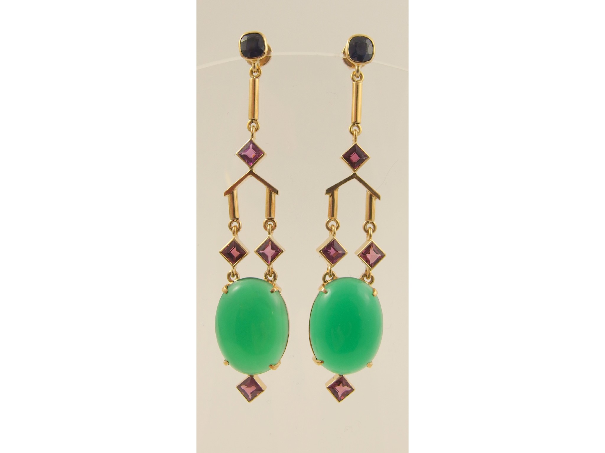 Appraisal: A pair of Art Deco Earringsthe long drop earrings are