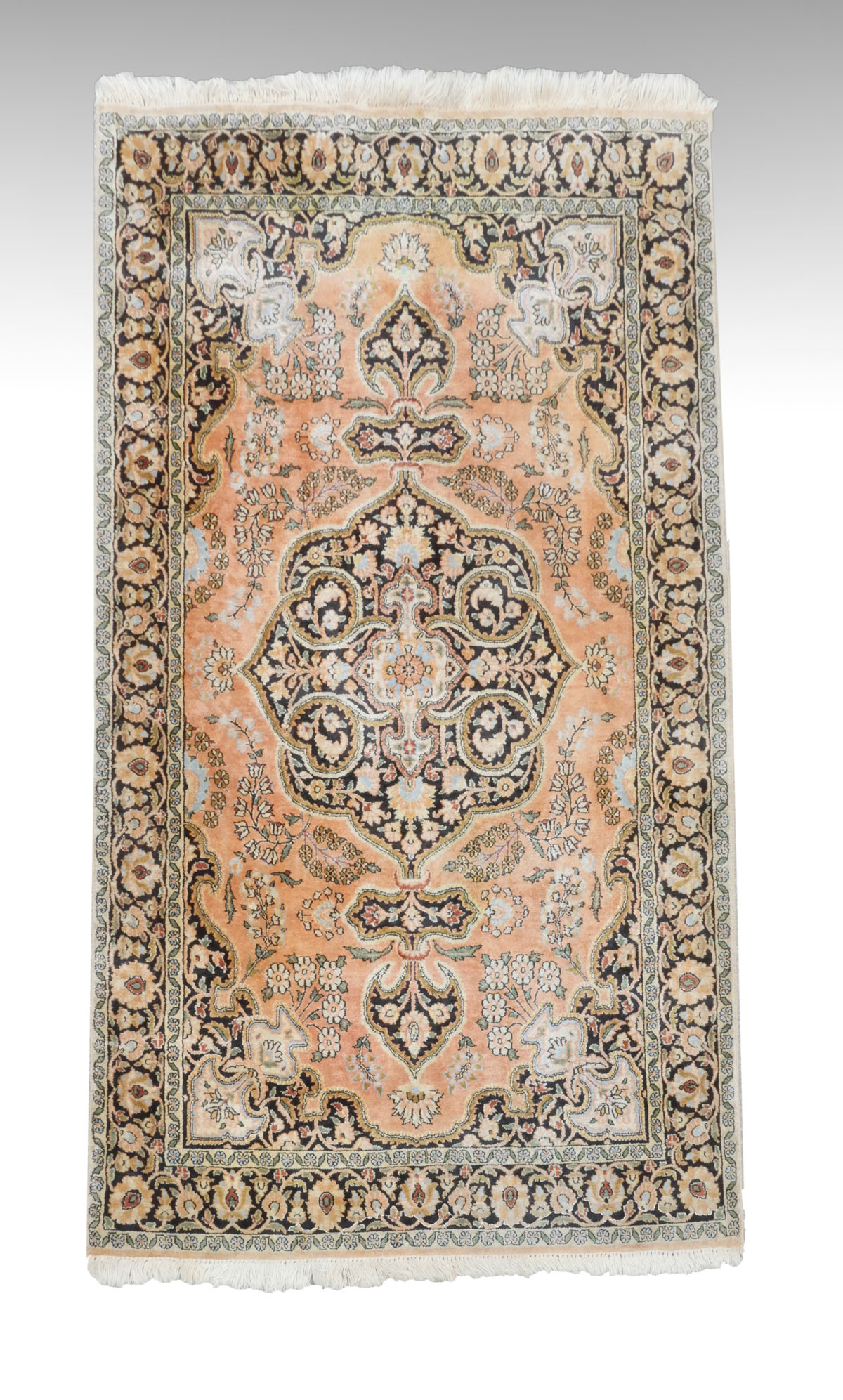 Appraisal: TURKISH HAND KNOTTED FAUX SILK COTTON PRAYER RUG ' ''