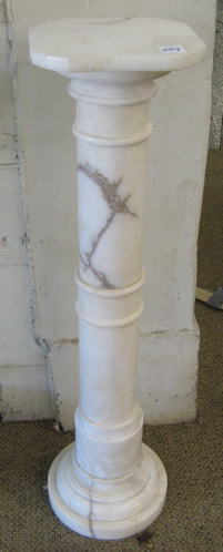 Appraisal: WHITE CARARA MARBLE PEDESTAL Italian early th century having an