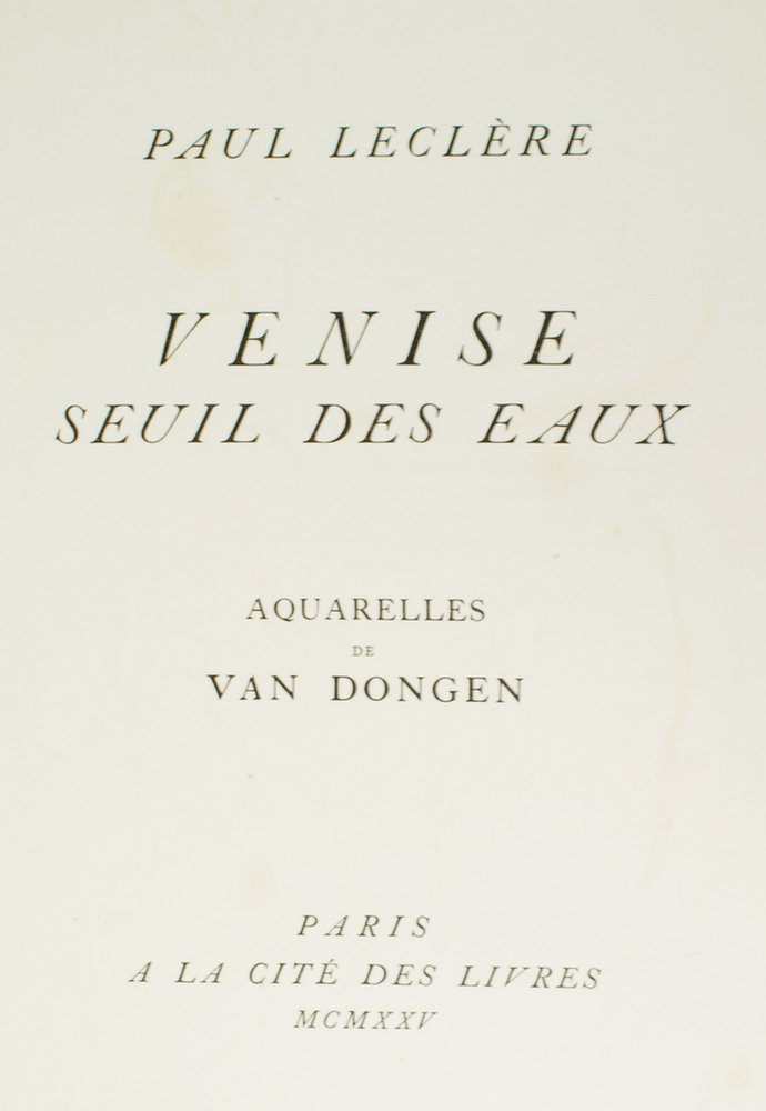 Appraisal: Kees van Dongen - Venise Seuil des Eaux - Aquarelles