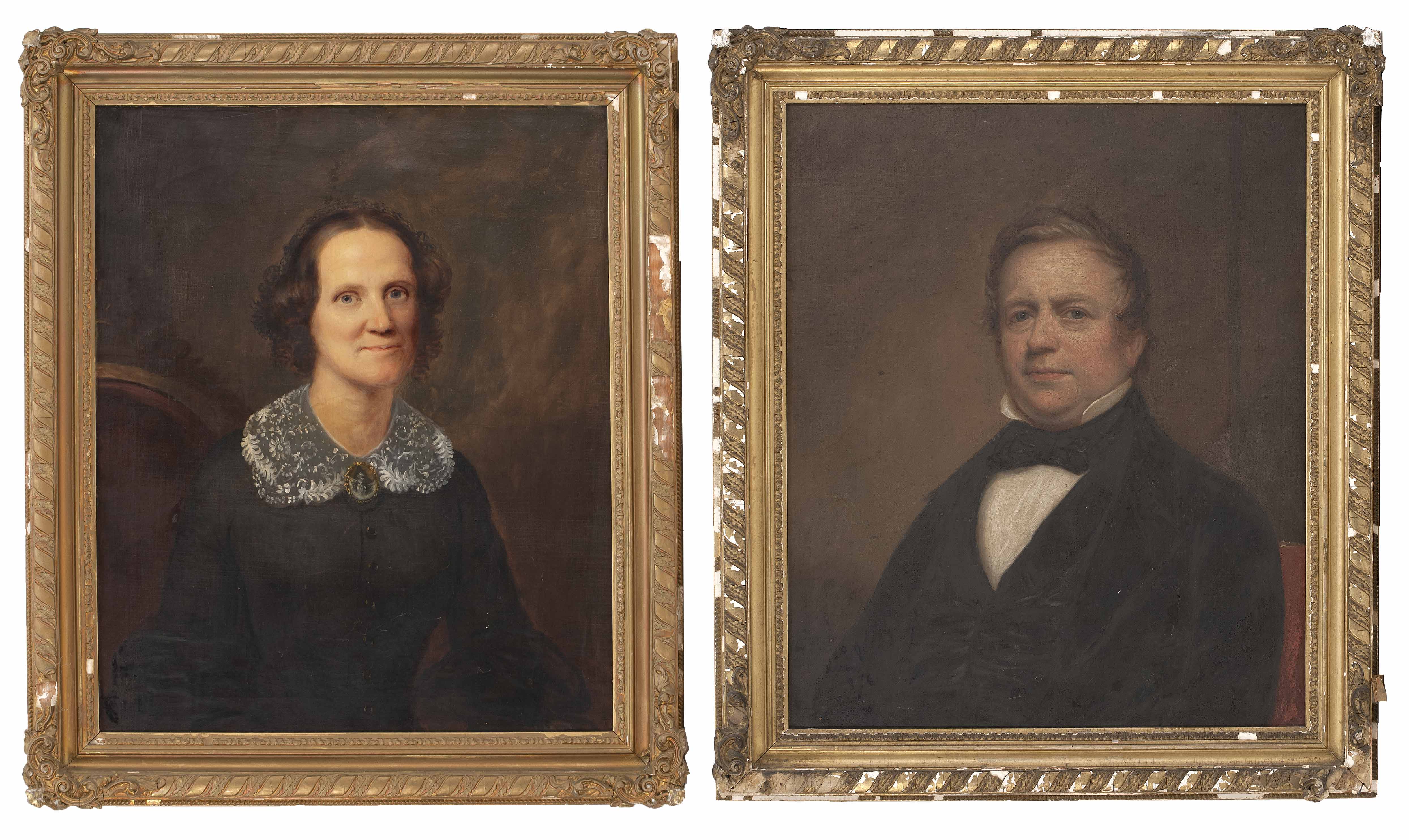 Appraisal: PAIR OF FRAMED PORTRAITS THOMAS BADGER American - Depict a