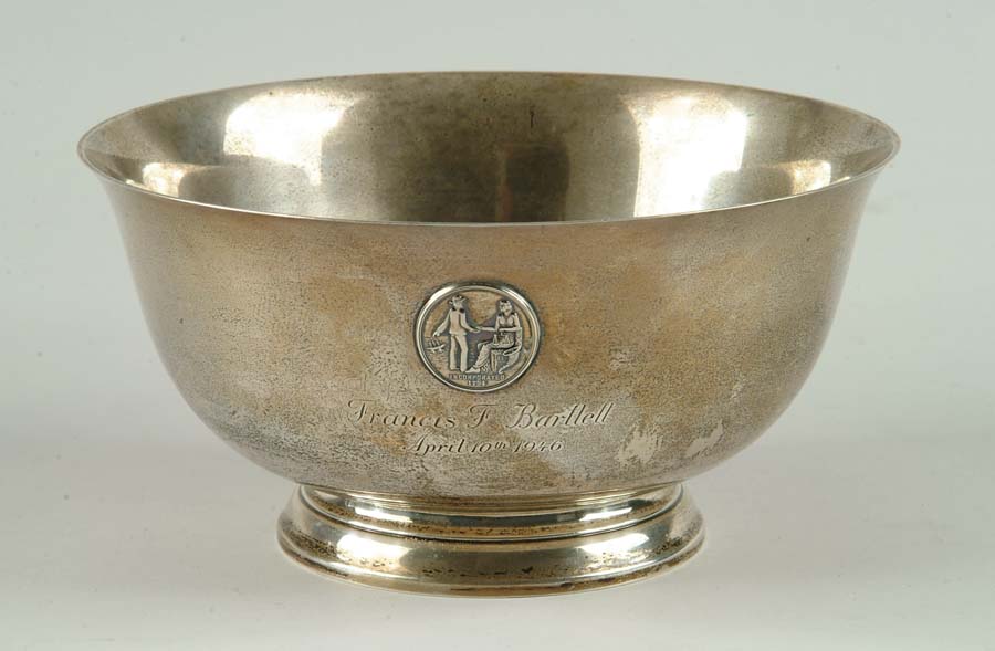 Appraisal: STERLING SILVER REVERE TYPE BOWL WITH PRESENTATION In the Exemplar