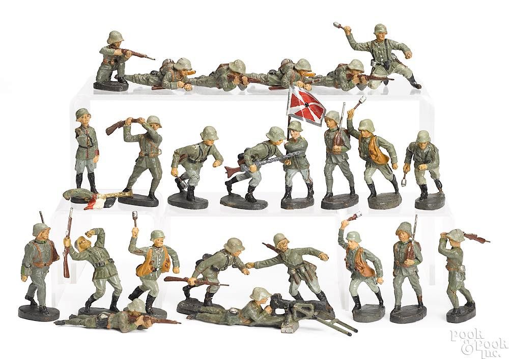 Appraisal: Elastolin painted composition soldiers Elastolin painted composition soldiers twenty-four pieces