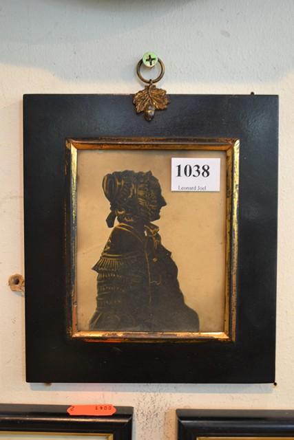 Appraisal: GEORGIAN SILHOUETTE OF A LADY WEARING A BONNET