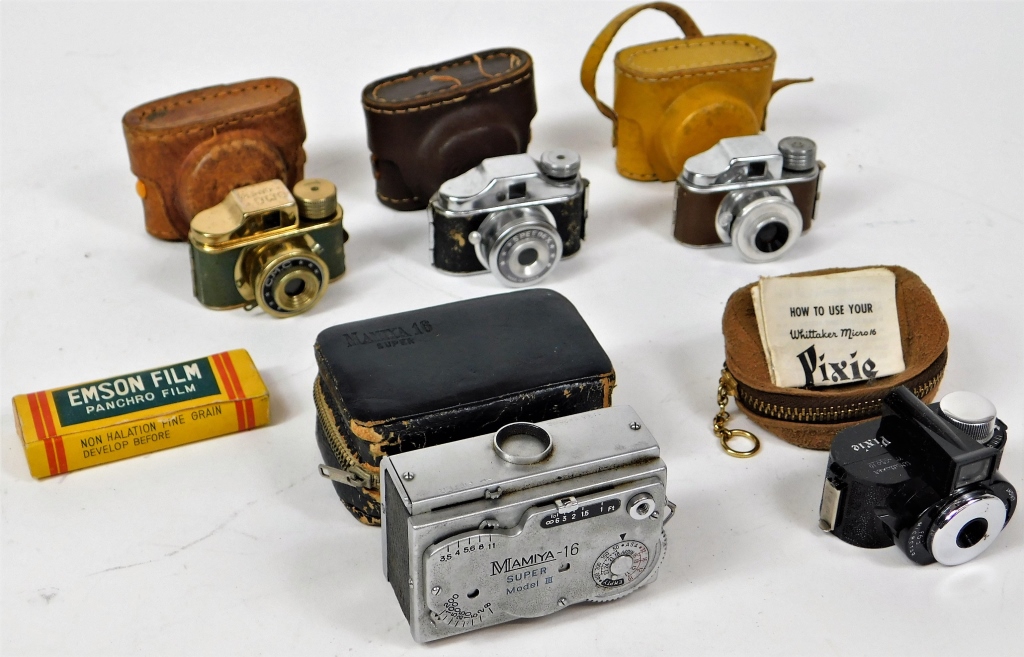 Appraisal: GROUP OF SUBMINIATURE CAMERAS Group of subminiature cameras Includes Mamiya