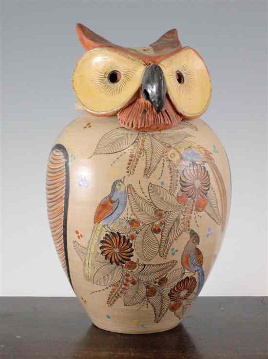 Appraisal: A rare Chelsea Pottery Bahamas period 'Owl' jar and cover