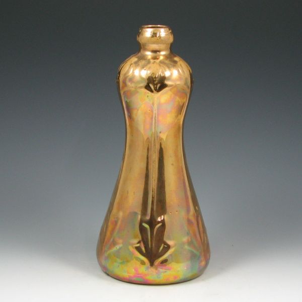 Appraisal: Arc-en-Ciel corseted vase in gold luster glaze with Art Nouveau