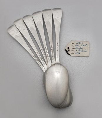 Appraisal: A set of six early George III tablespoons Hanoverian pattern