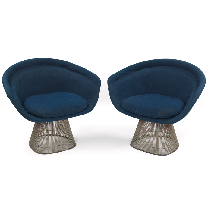 Appraisal: Warren Platner lounge chairs pair by Knoll original dark blue