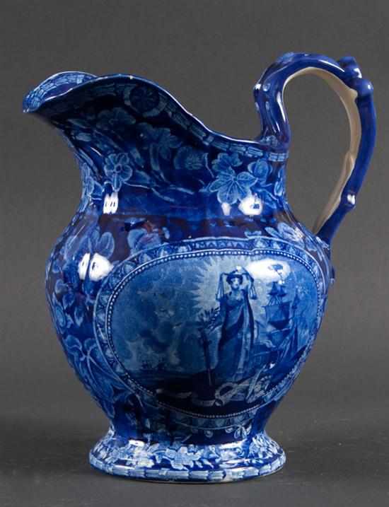 Appraisal: Staffordshire historic blue transferware jug bearing ''The Arms of Maryland''