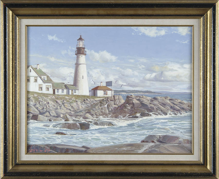 Appraisal: LEONARD C LANE American Canadian - PORTLAND HEADLIGHT Oil on