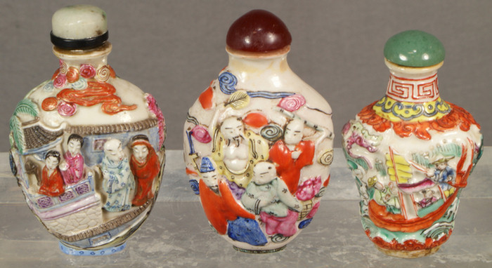 Appraisal: Lot of Famille Rose snuff bottles - high with marks