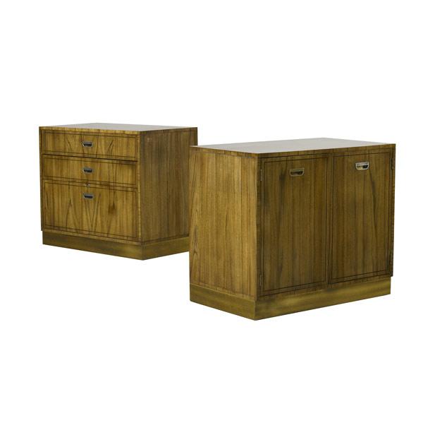 Appraisal: MASTERCRAFT Pair of cabinets the first with two drawers the