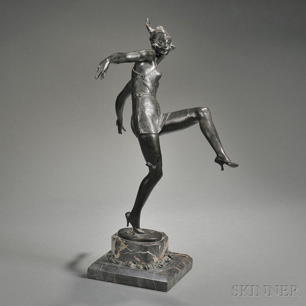 Appraisal: Art Deco-style Bronze Figure of a Dancer th century cast