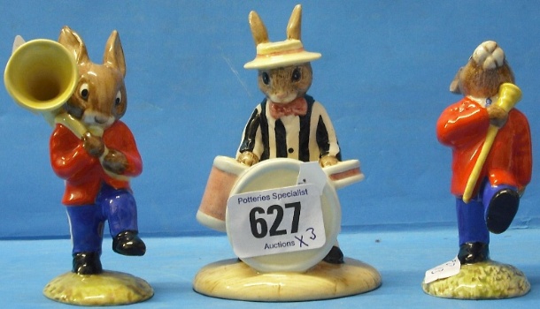 Appraisal: Royal Doulton Bunnykins Figures Drummer DB Sousa Phone DB Drum