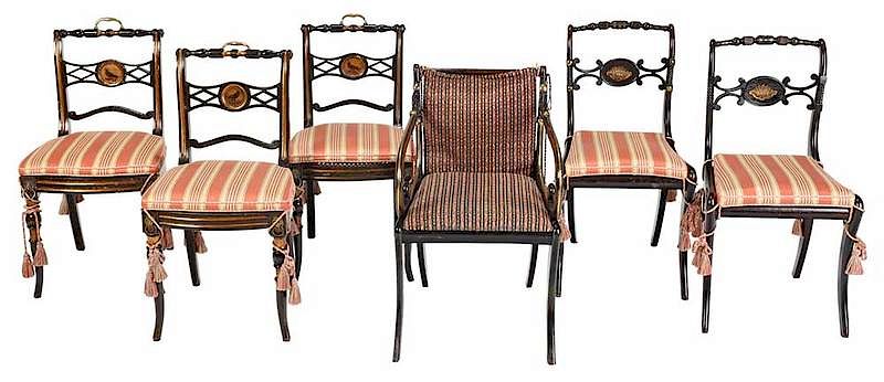 Appraisal: Assembled Set of Six Regency Dining Chairs British early th