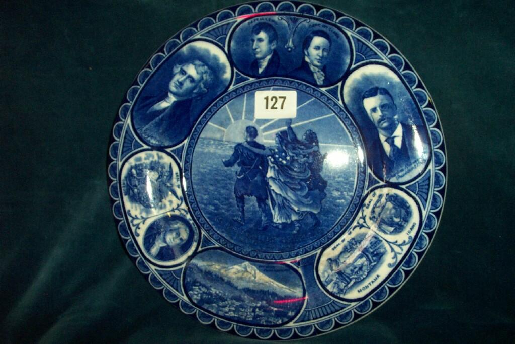 Appraisal: An early th century blue and white printed plate commemorating