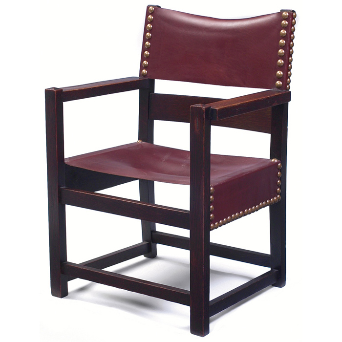 Appraisal: Early Gustav Stickley library chair from the Chips Catalog rare