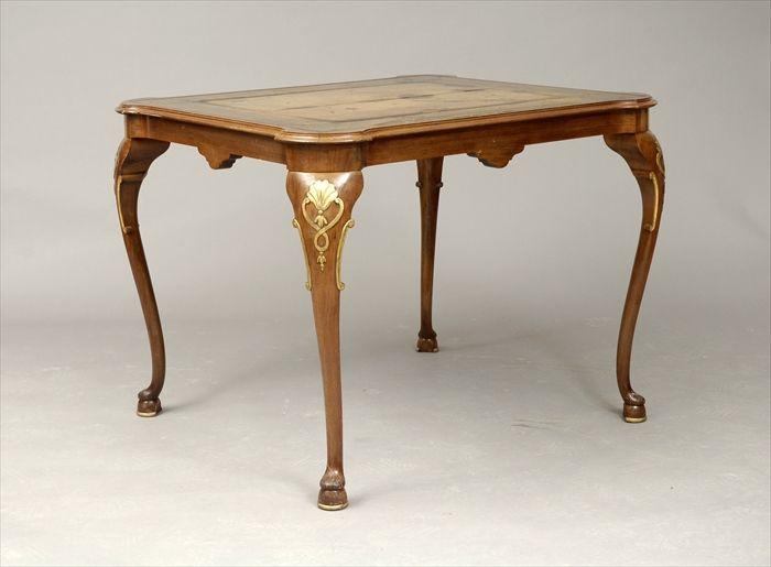 Appraisal: George I-Style Parcel-Gilt Carved Mahogany Games Table x x in