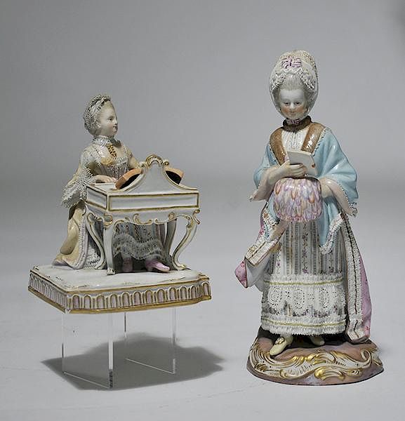 Appraisal: Two th C Meissen Figures Two th C Meissen figures