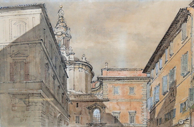 Appraisal: JOHN STANTON WARD BRITISH - Piazza St Eustacchio Rome signed