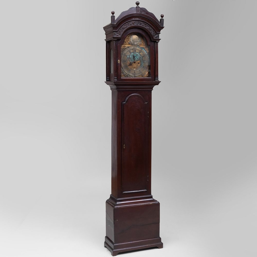 Appraisal: George III Carved Mahogany Clock dial signed John Barr Pt