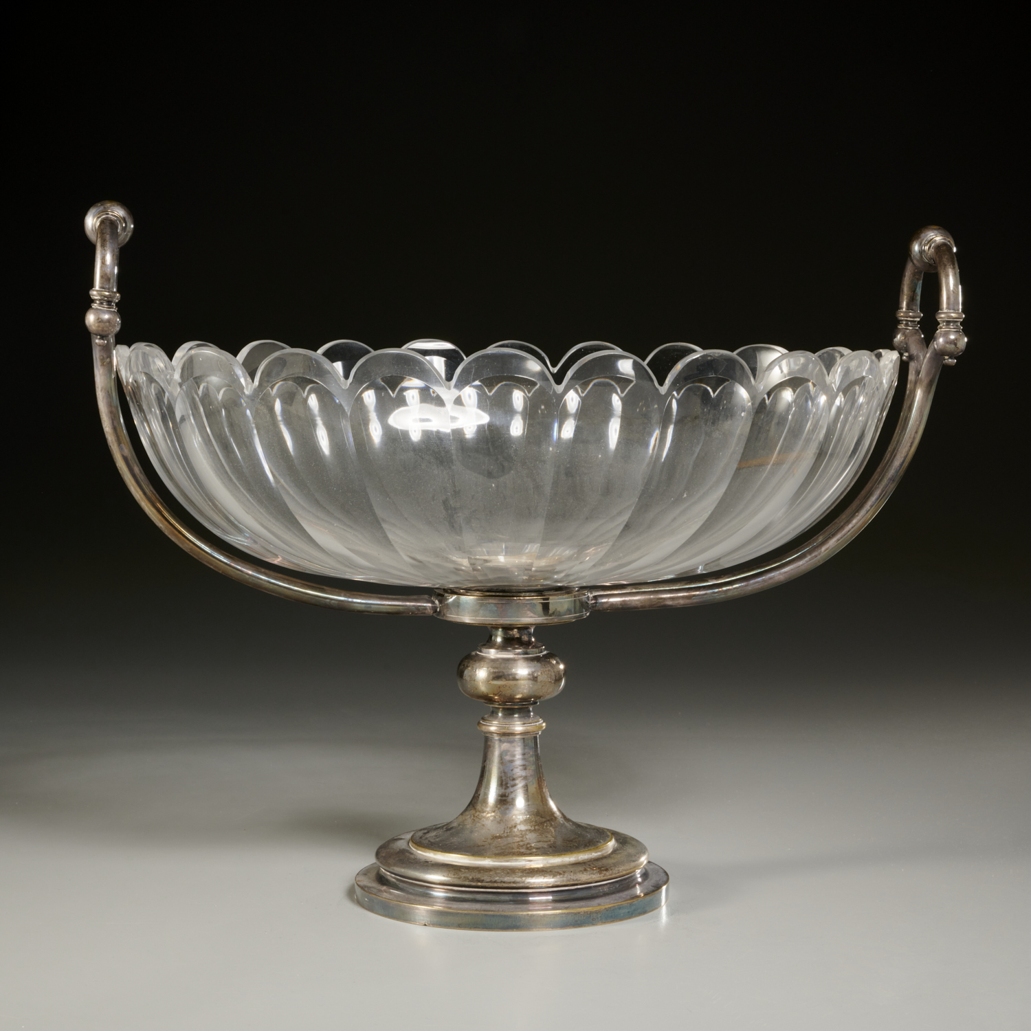 Appraisal: BACCARAT SILVER PLATE AND CRYSTAL CENTER BOWL th c France