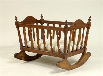 Appraisal: Victorian Walnut Cradle Rockers replaced x x in