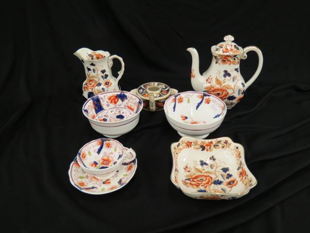 Appraisal: pc English Imari Style Ironstone Collection includes Derby Enoch Wedgewood