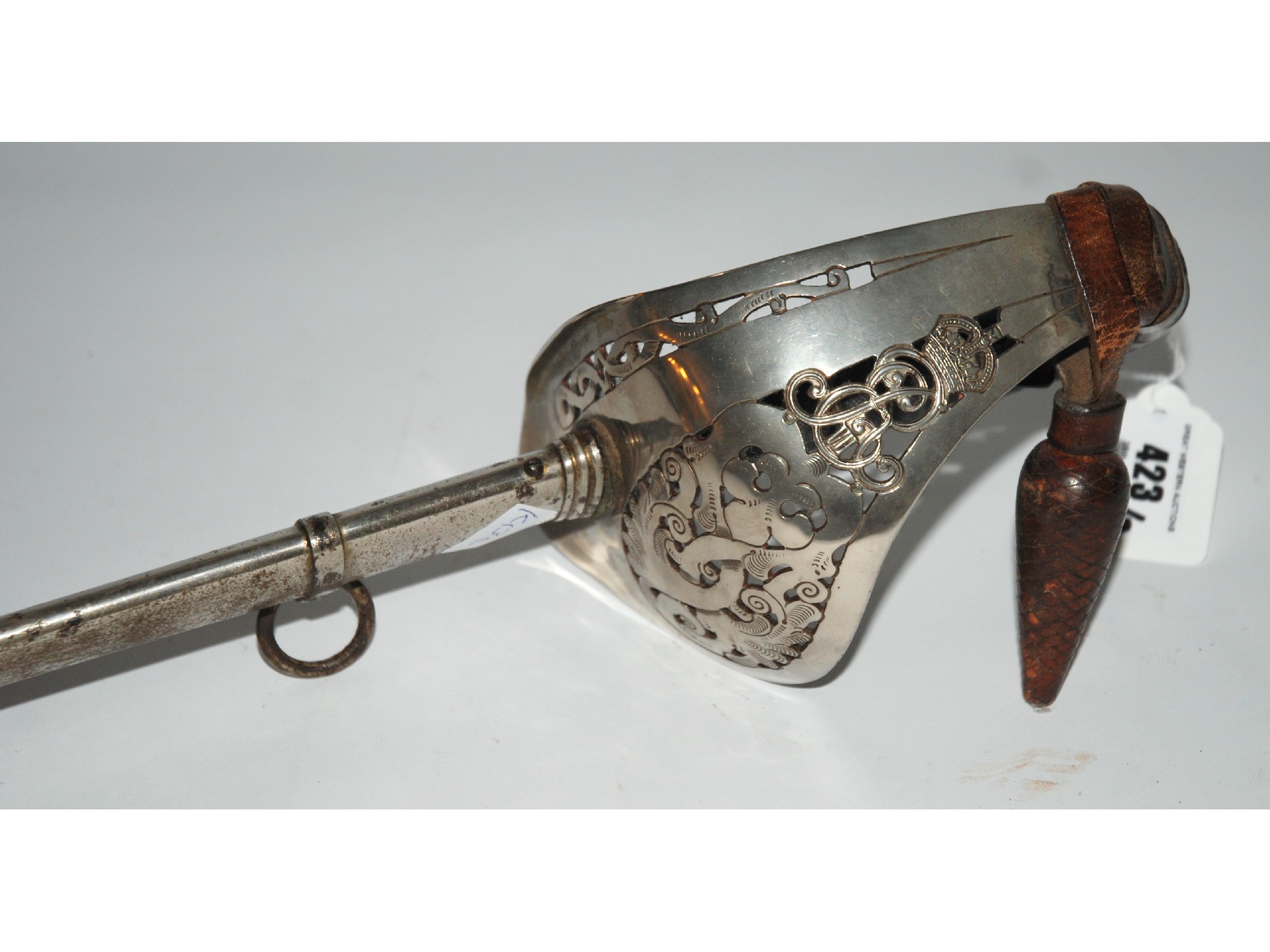 Appraisal: A Edward VII officers basket hilt sword pierced shell guard