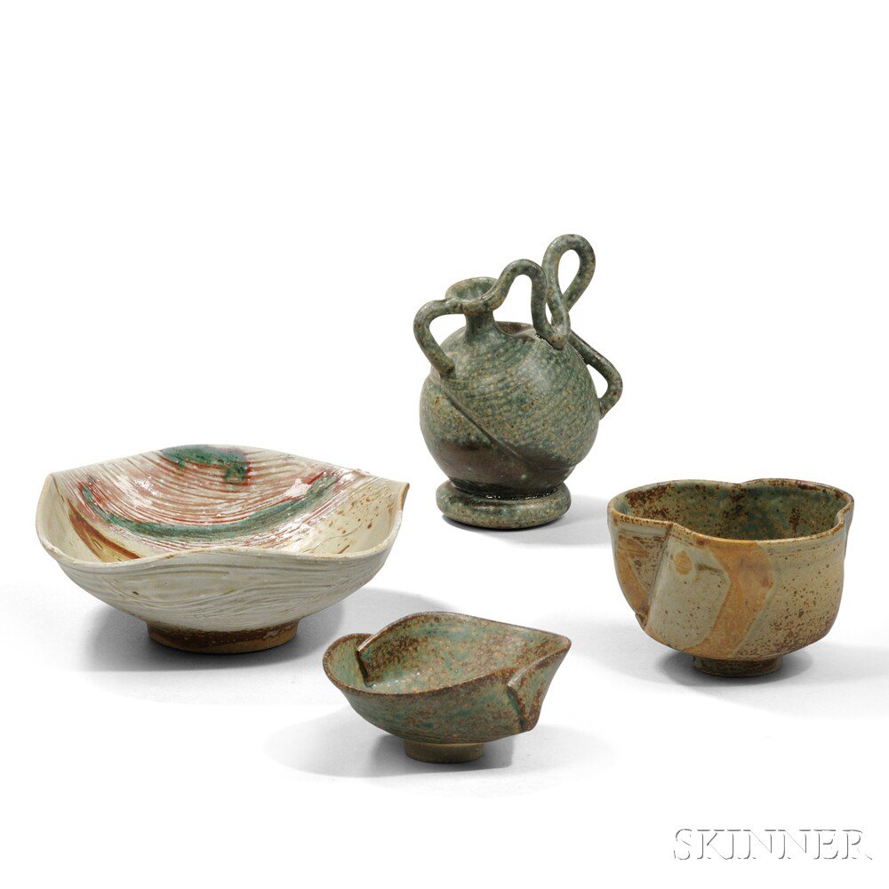 Appraisal: Four Mikoto Yabe - Ceramic Items Glazed earthenware Massachusetts late