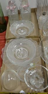 Appraisal: Three tray lots four cut glass decanters two cut glass