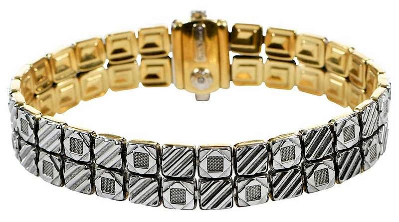 Appraisal: Chimento kt Gold Bracelet reversible two-tone links two round brilliant