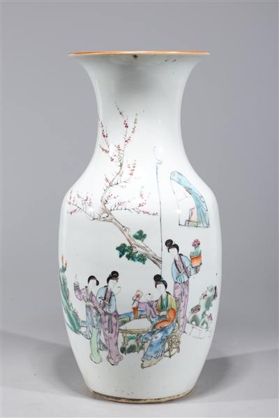 Appraisal: Chinese famille rose enameled porcelain vase with court beauties and