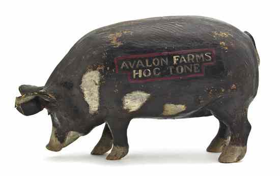 Appraisal: An American Papier Mache Hog Avalon Farms Hog-Tone with provenance