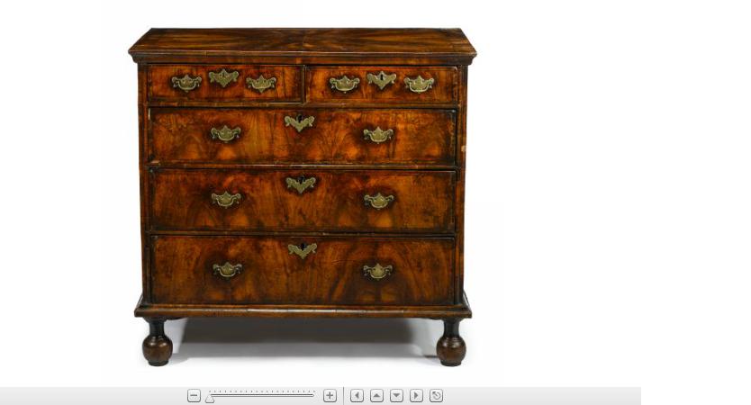 Appraisal: Queen Anne cross-banded walnut chest of drawerscirca