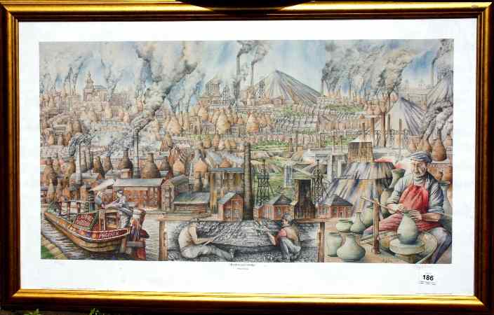 Appraisal: A Cobridge Stoneware Limited Edition Print of Burslem and Cobridge