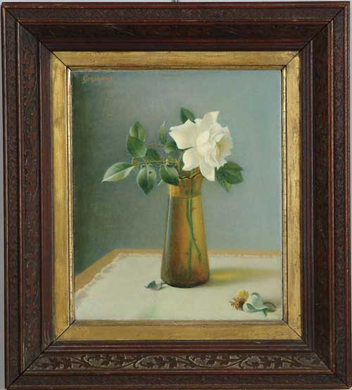 Appraisal: WERNER GROSHANS American - THE ROSE Oil on canvas still