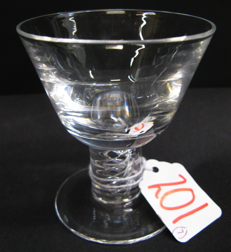 Appraisal: SET OF SEVEN STEUBEN CLEAR CRYSTAL COCKTAILS pedestal base interior