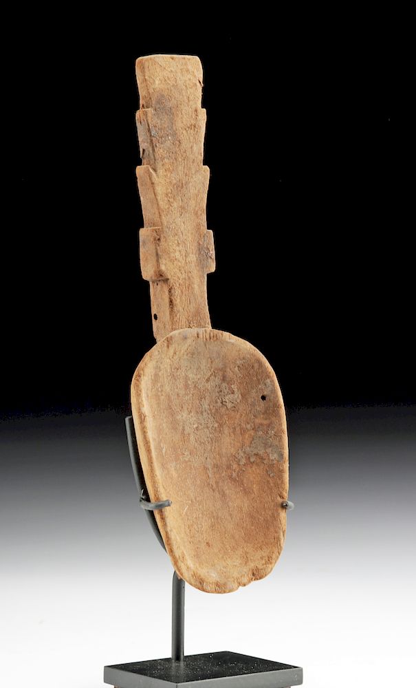 Appraisal: Paracas Wood Drug Spoon Pre-Columbian Peru Paracas or Proto-Nazca culture