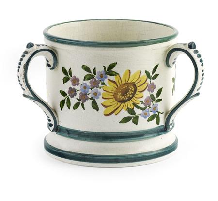 Appraisal: WEMYSS SMALL LOVING CUP CIRCA decorated with corn marigolds and