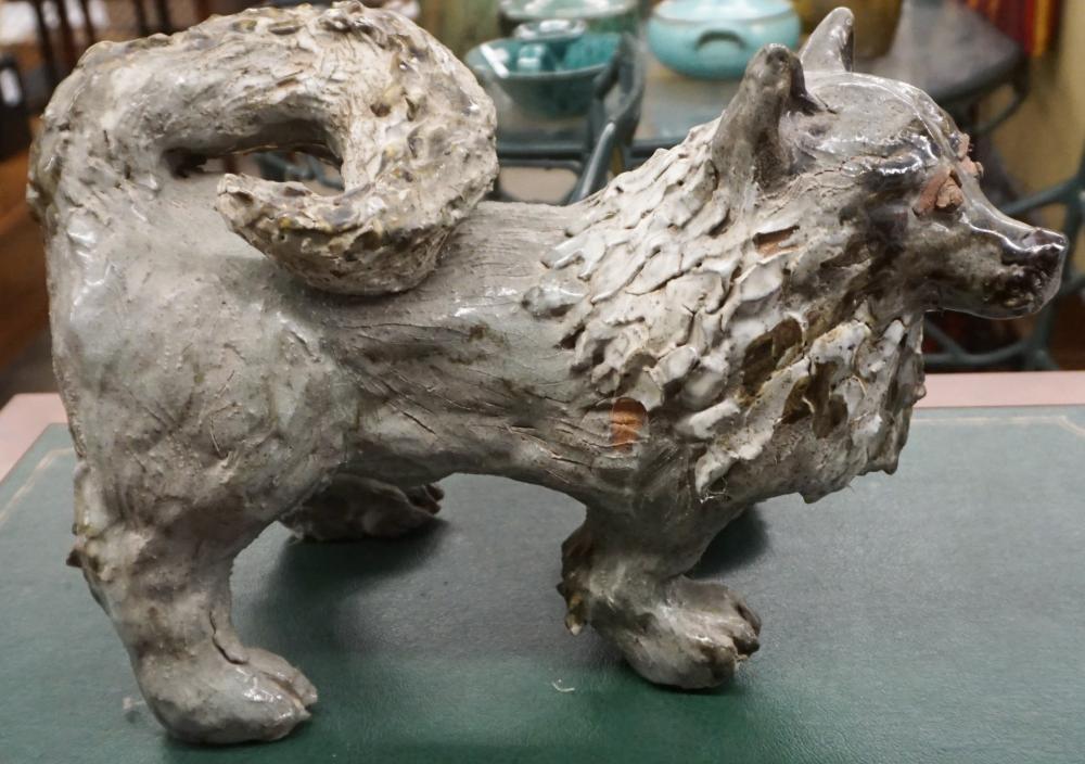 Appraisal: Modern Green Glaze Terracotta Figure of Dog