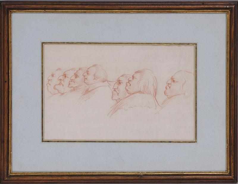 Appraisal: ATTRIBUTED TO GIOVANNI PAOLO LASININO - CARICATURES OF MEN Chalk